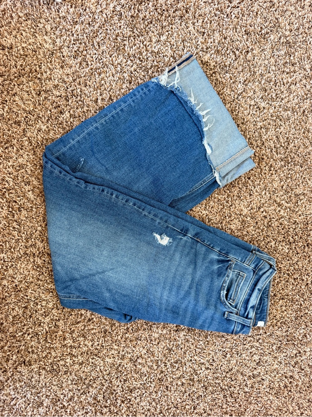 Flying Monkey Blue Distressed Cropped Jeans